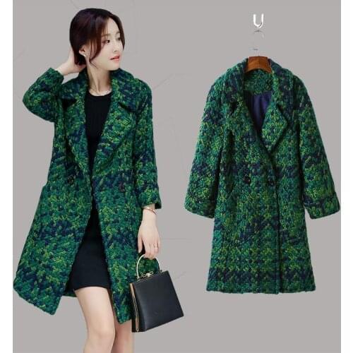 Women Winter Spring Woolen Blend Coat Female Solid Single-breasted Pockets Mid-Long New Windbreaker Ladies Coat Outerwear Q207