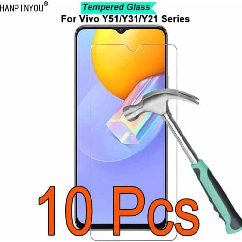 10 Pcs/Lot For Vivo Y51 2020 / Y51a / Y31 Y53s 9H Hardness 2.5D Ultra-thin Toughened Tempered Glass Film Screen Protector Guard