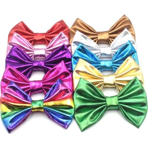 10pcs/Lot Cute 4'' Big Metallic Bow With Clip For Pretty Girl Headwear Hair Accessories Hair Clips