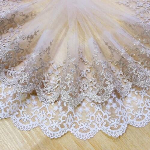 2Yds/lot Exquisite milk silk gold gauze yarn embroidery lace stage clothing performance clothing tutu skirt accessories AC58