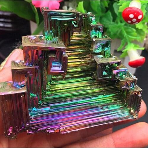 300-350 g Bismuth rainbow bright crystal geode weight element Bi Mineral A12