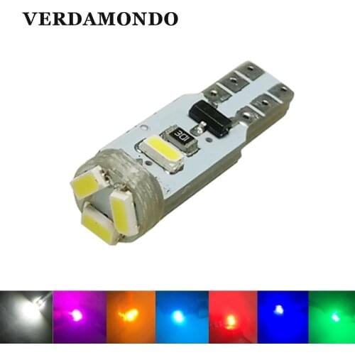 4xT5 Canbus Free Error Wedge Car LED Bulb 3020 1206 3014 5SMD Lamp Interior Dashboard Gauge Light Red Green Yellow Ice Blue Pink