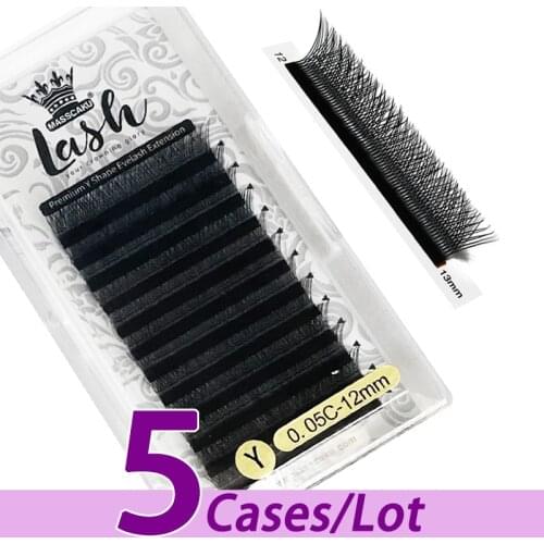 5pcs/lot MASSCAKU 12 lines YY premade mink Eyelashes Extension C/D curl all size Fast Fanning Eyelashes for wholesale price OEM