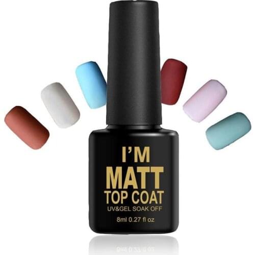 Nail Matte Top Coat Primer Gel Varnish Soak Off UV Products Wipe Gel No Nail Polish Top Gel Nail Art Base Color LED Polish V6C6