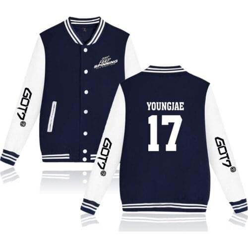 Harajuku World Tour GOT7 Baseball Jacket Women Kpop Present You Accessories fashion Slim long-sleeve jacket Men