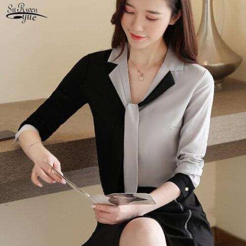 2021 Women Clothes V-neck Shirt Spring Casual Elegant Blouse Long Sleeve Chiffon Blouse Women Blusas Mujer De Moda 8472 50