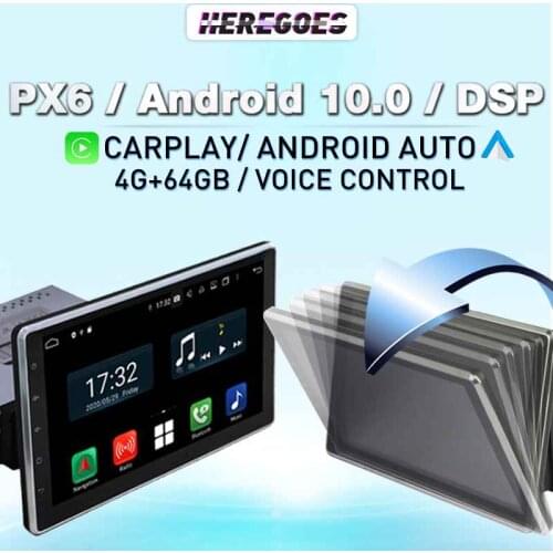 Carplay PX6 10.1" DSP Android 10.0 Car DVD Player 4G LTE Navigation GPS For VW Volkswagen Nissan Kia Toyota Skoda Car Radio 1din