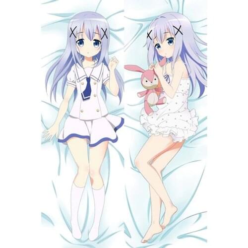 Hot Anime Go Chuumon Wa Usagi Desuka Wonderful Party Pillow Covers Case Skin Peach 3D Double-sided Bed Hugging Body Pillowcase