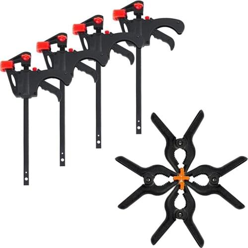 Wood Pole Clamps,Quick Grip Clamps,4-Inch Ratchet Bar Clamp Set, Quick Release Clamp, Heavy-Duty Bar Clamp(8 Pack)