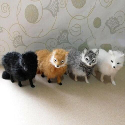 Simulation Animal Foxes Plush Toy Doll Realistic Stuffed Kids Sitting Plush Pet Decor Soft Toy Home Handcrafted Fox Animal V0V8