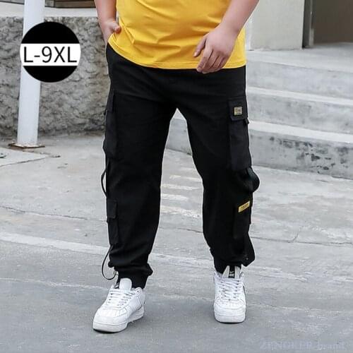 Adding fertilizer to increase overalls mens summer thin sports beam feet Harlan loose casual trousers tide fat 9xl140kg