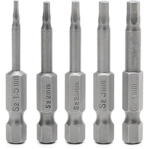 YOFE 5 Pcs Magnetic Hexagon Screwdriver S2 Steel 1/4" Hex Shank 50mm Power Drill Bit
