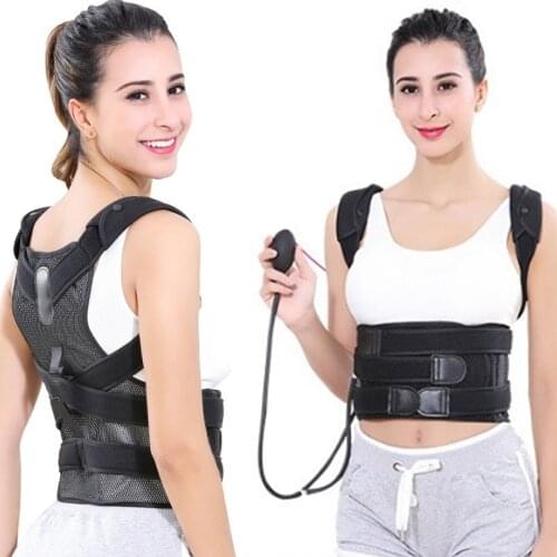 Inflatable Posture Corrector Scoliosis Back Brace Spine Belt Shoulder Therapy Support Poor Posture Correction Belt Men Women