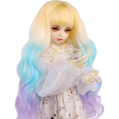 1/3 1/4 Bjd doll wig High Temperature Fashion Long rainbow Straight and curly Bjd Wigs SD For BJD Doll accessories