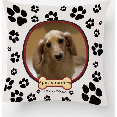 Custom Pet Dog Photo Memorial Throw Pillow Cover Cushion Cover Pet Photo Name Gift Love Pillowcase Twin Print for Sofa Couch