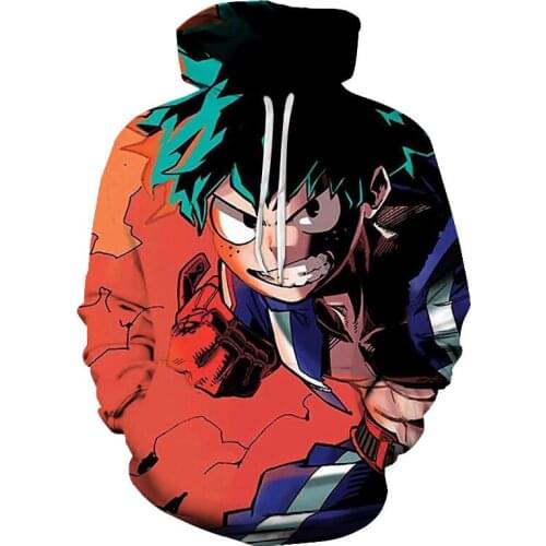 My Hero Academia Casual 3D Printed Thin Hoodies Cosplay Deku Todoroki Shoto Anime Loose Oversized Unisex Sweatshirts Streetwear