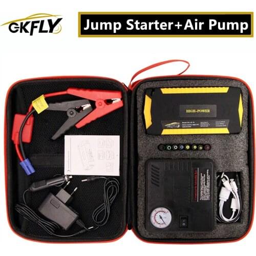 GKFLY Jump Starter 12V Emergency Starting Device Car Booster Multifunction Portable Power Bank 16000mA For Petrol Diesel Car