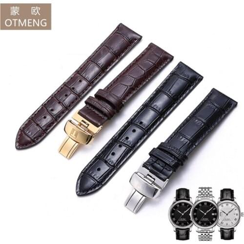 OTMENG 19/20/21/22mm Handmade Genuine Leather watch band for Tissot Lilock Curved Strap 1853 Butterfly Buckle Substitute for T41