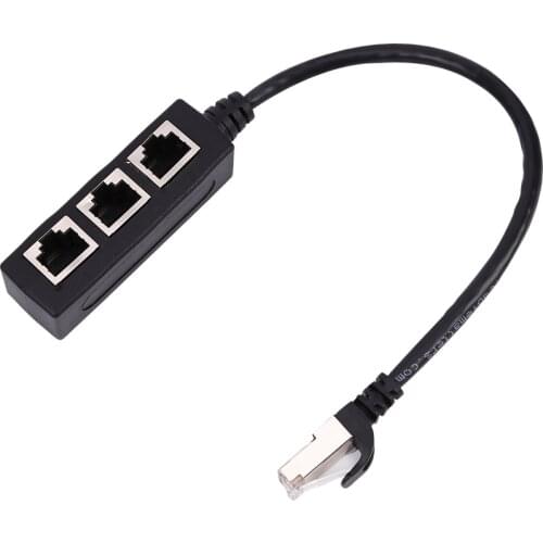 RJ45 Network Splitter Cable 1 Male to 3 Female Port LAN Ethernet Adapter for Super Cat5 Cat5e Cat6 Cat7 Without Need The Router