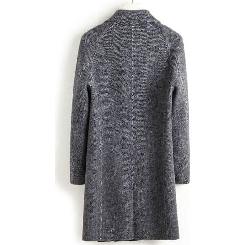 Wool Coat Men 2020 Double-sided Long Woolen Jacket Casual Cashmere Mens Overcoat Spting Autumn Coats Casaco Masculino 5297 J4620