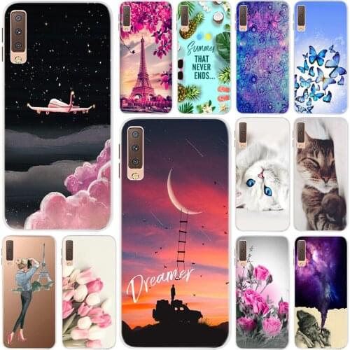 Silicone Case for Samsung A7 2018 Soft TPU Back Cover Print Phone Cases for Samsung Galaxy A7 2018 A750F A750 SM-A750F Case Capa