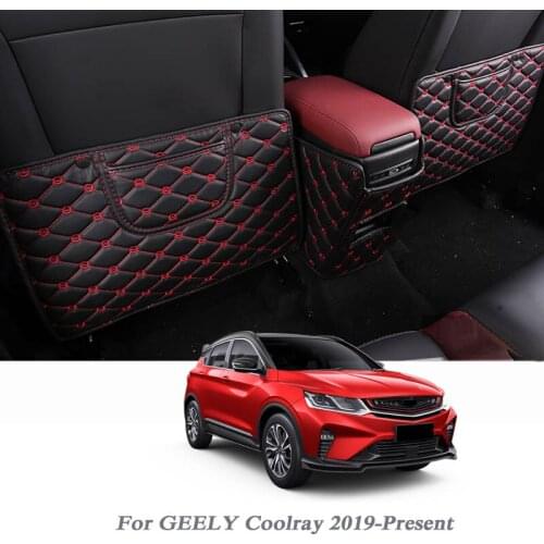 Car Styling Leather Car Interior Seat Protector Side Edge Protection Pad For Geely Coorlay 2019-Present Stickers Anti-kick Mat