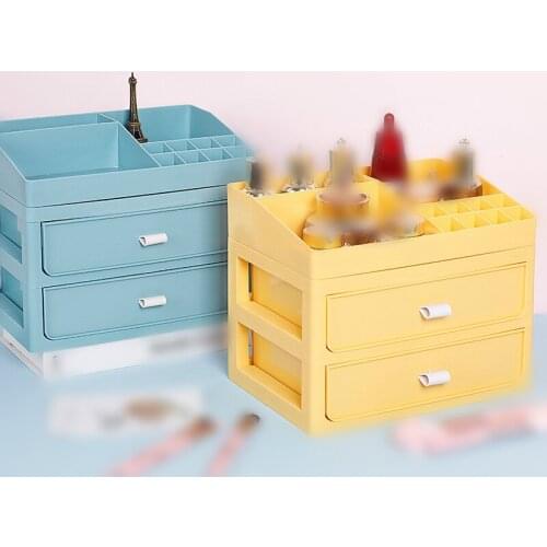 Student Dormitory Drawer Cosmetic Storage Box Household Plastic Jewelry Organizer Girls Desktop Makeup Case Sundries Container