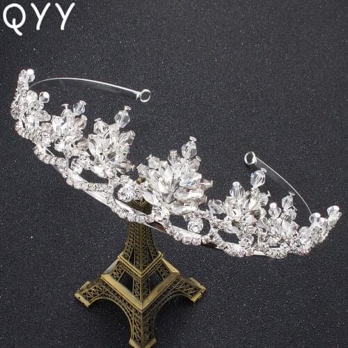 Austrian Crystal Stone Women Tiaras and Crowns Classic Handmade Wedding Hair Jewelry Accessories Fashion Princess Diadem