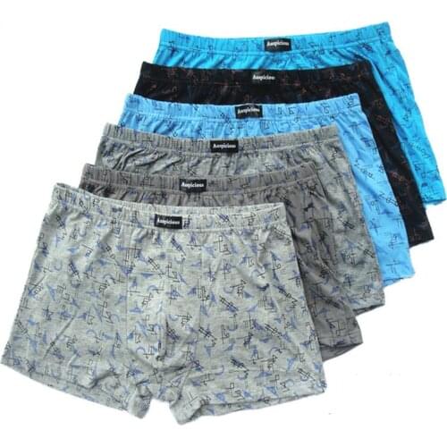 5Pcs/Lot 6XL 5XL Boxer Men Underwear 100%Cotton Shorts Boxer Elastic band Underpants Man Short Breathable Solid Flexible
