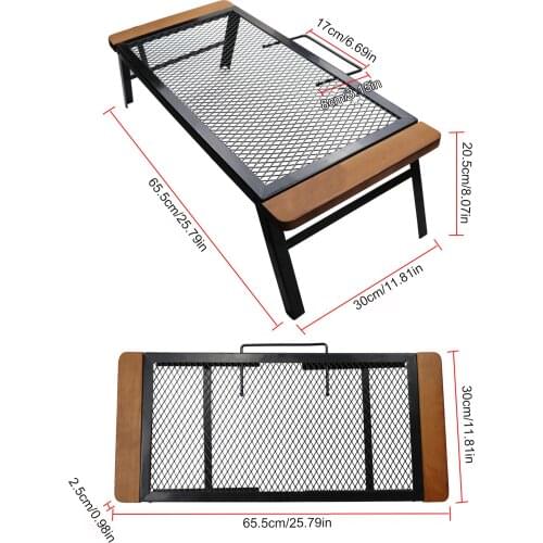 Outdoor Folding Table Iron Net Table Anti-scalding Design For Camping Beach Backyards BBQ Party BBQ Equipment