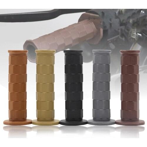 Universal 2Pcs Soft Comfortable Rubber Motorcycle Handlebars vintage Cafe Racer Motorbike Handle Retro Handle Grip Accessory