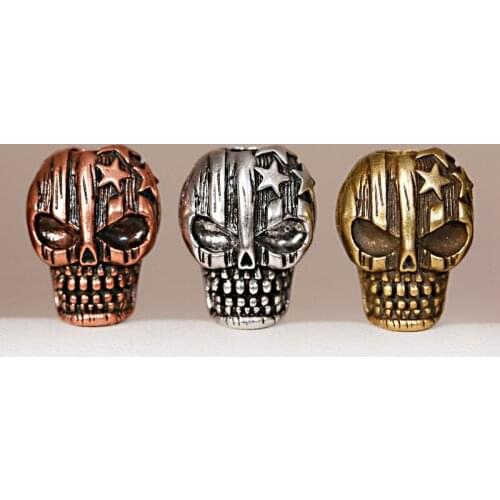 Vintage Skeleton Skull Beads For Paracord Bracelet Jewelry Making Charms Copper Beads Fashion Accessories