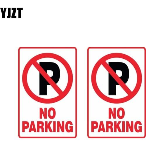 YJZT 2X 11CM*7.2CM Warning NO Parking Car Sticker Reflective Funny Decal PVC 12-0893
