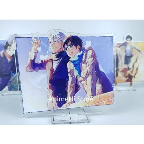 YURI!!! on ICE action figura Anime Katsuki Yuuri Viktor Nikiforov Yuri Plisetsky acrylic dolls figure toy 15cm