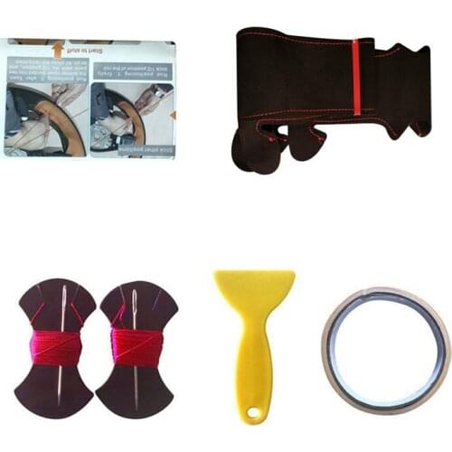 Car Steering Wheel Cover DIY Hand-Stitched Suede for Honda Civic 8 2006-2009 Old Civic 2004-2011 (3-Spoke)