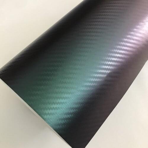 Green to Purple Chameleon Carbon Fiber Vinyl Wrap Roll with Air-Release Technology DIY Car Styling Stickers Decals
