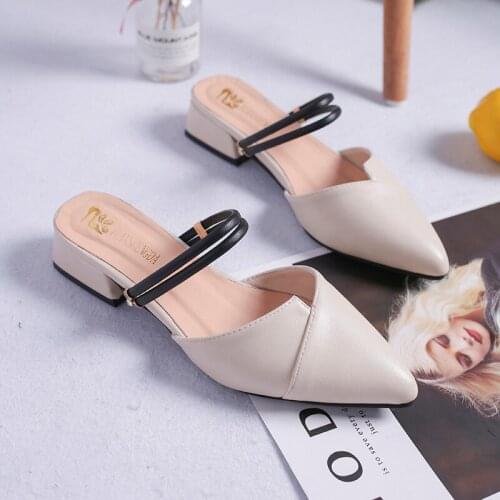 Womens Heeled Shoes ; New Womens Shoes In 2020; Fashionable Baotou, Casual Slippers. Summer Shoes; Large Size 42