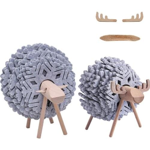 12pcs Snowflake Coaster With Deer Shaped Holder Felt Cup Mug Mats Insulation Mats With Wooden Rack Table Desktop Decor