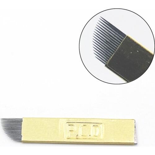 50PCS/Pack 17 Pin Permanent Makeup Blade Microblading Needles for 3D Embroidery Manual Tattoo Pen Machine