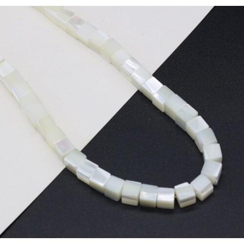 Natural Shell Beads Necklace Accessories Square Freshwater Mother Of Pearl Shell Beading Charms For Jewelry Making Bracelet Gift