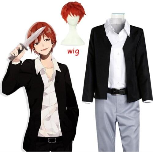 Anime Assassination Classroom Akabane Karma Short Wig Cosplay Costume Hair Party Men Cosplay Wigs Suit Coat