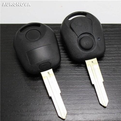 AURONOVA New Replace Original Key Shell for Ssangyong Actyon Rexton Kyron Chairman 2 Button Remote Car Key Case With Uncut Blade