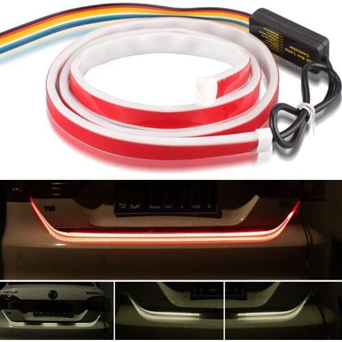 Car Rear Trunk Tail Light Brake Light Turn Signal Light DRL Double Flash Light 120cm 12V Reverse Warning Lamp Car LED Strip