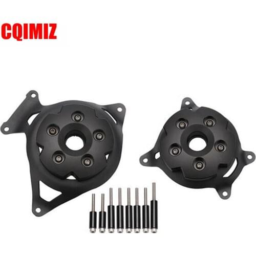 CNC Black Aluminum Left & Right Side Motorcycle Engine Stator Guard Cover Protector For Kawasaki Z800 2013-2016