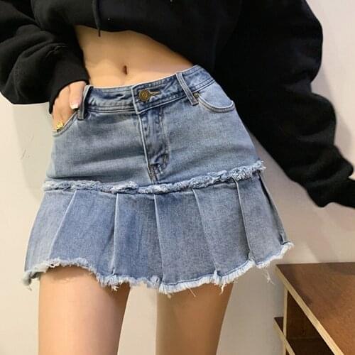 CMETAY Denim Skirts For Women