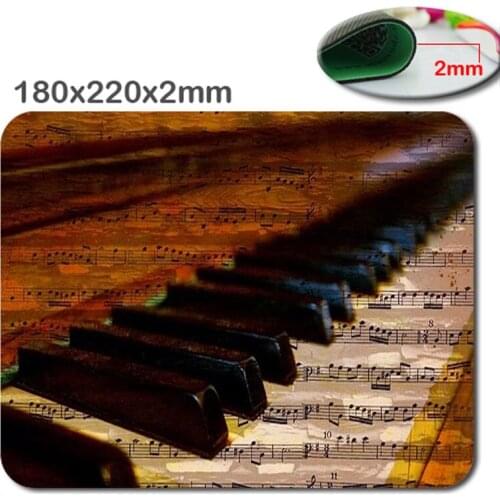 220x180x2mm Decorative Mouse Pad Piano Keys Music Notes Print Rectangle Non-Slip Mousepad Gaming Laptop PC Notebook Mouse Pad