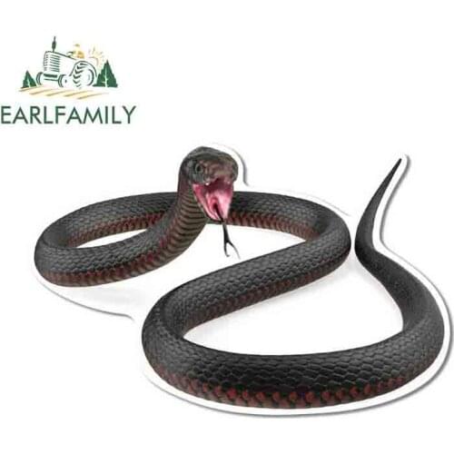 EARLFAMILY 13cm x 8.5cm for California King Snake Black 3D Graphics Car Stickers Cool Suitable for Window Trunk Wall Decals