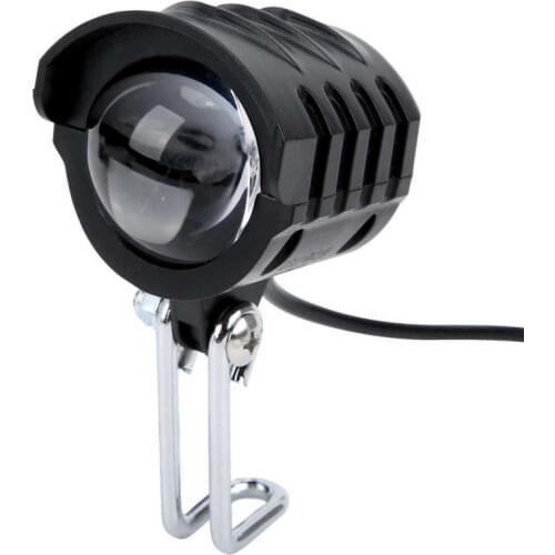 Electric Bicycle 12W Bright Headlights LED Spotlight Scooter 2 in 1 Headlight Horn 12V-72V Waterproof EBike Light with Horn
