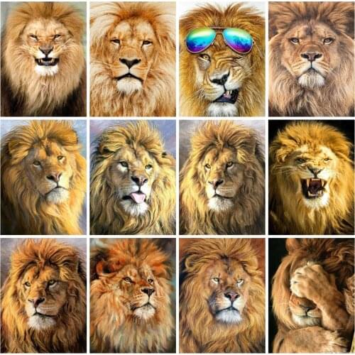 EverShine Diamond Mosaic Lion Picture Rhinestones Diamond Painting Animals Cross Stitch Bead Embroidery Needlework Home Decor