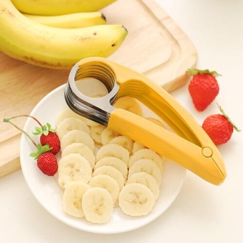 Stainless Steel Banana Slicer Sausage Cutter Fruits Chopper Salad Cucumber Vegetable Peeler Cooking Tools Home Creative Stuff